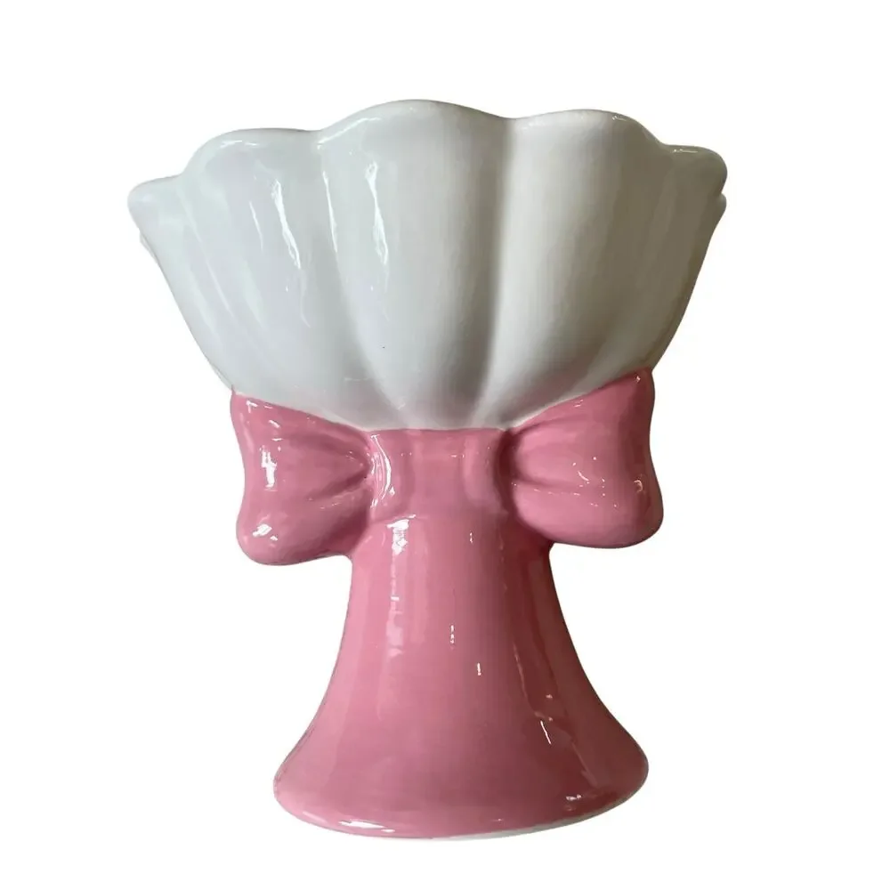 Pink Bow Raised Ceramic Pet Bowl 5